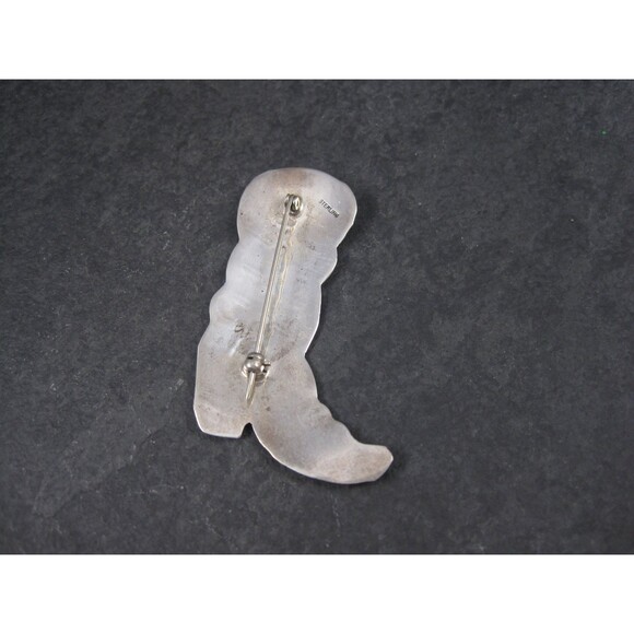 Southwestern Cowboy Boot Brooch Sterling - Picture 5 of 10